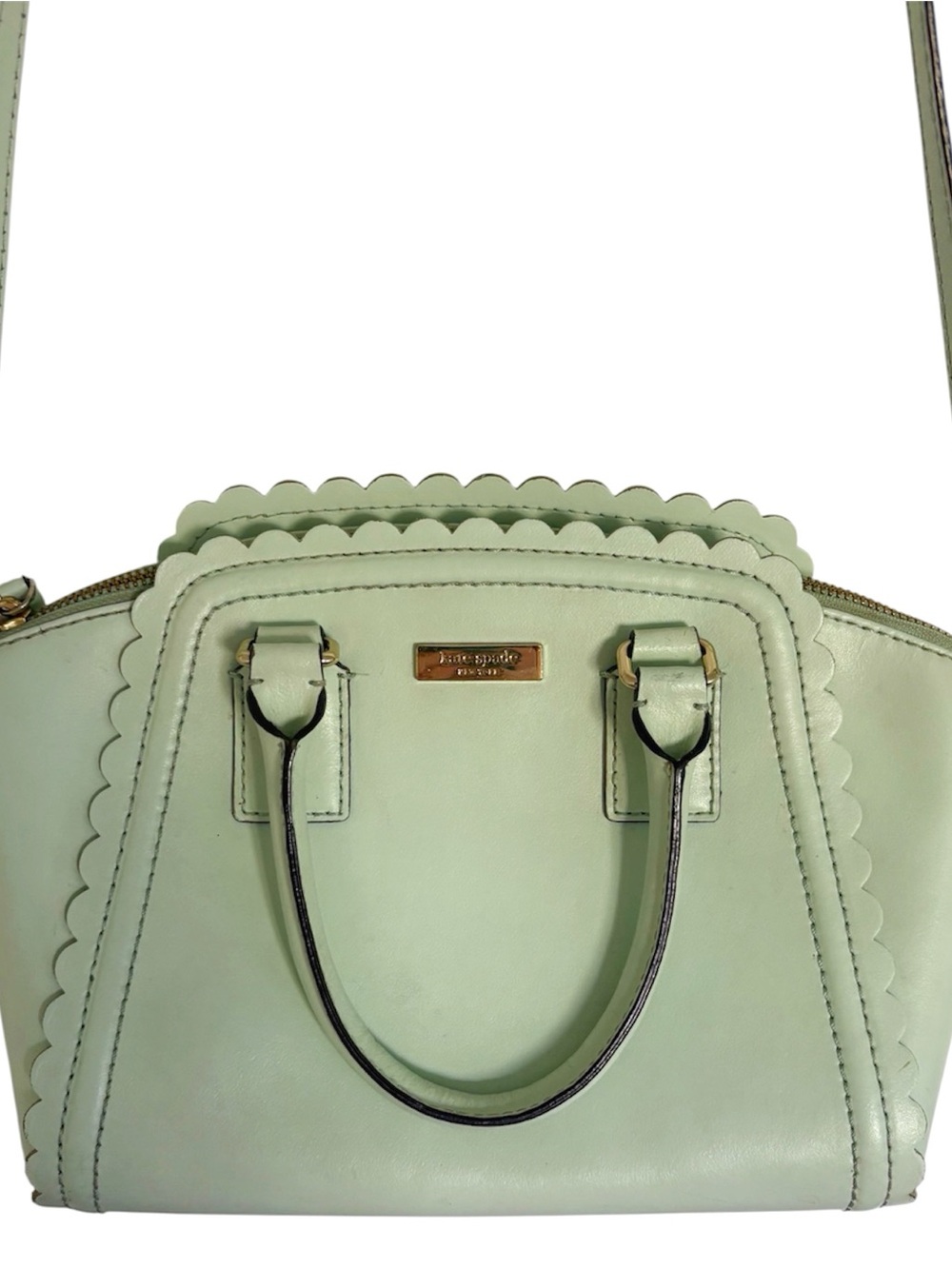 Kate Spade pastel mint scalloped dome satchel